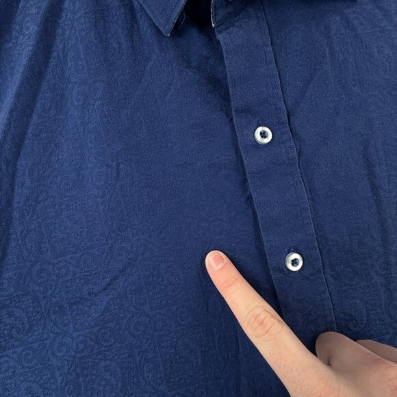 Robert Graham XL Classic Fit Blue Paisley Button Up Shirt Long Sleeve Cotton - Picture 16 of 16